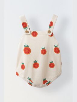 Muvazo - Cotton Waffle Knit Printed Regular Casual Wear Romper