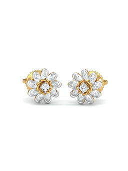 KuberBox - Pushpak Stud Earrings 14K Gold
