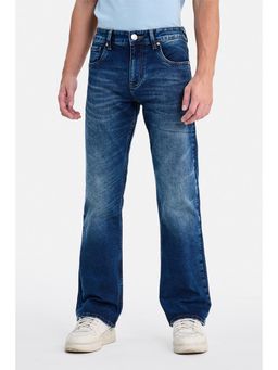 Snitch - Blue Light Distressed Straight Casual Jeans For Men