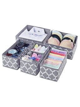 House of Quirk - Dark Grey Foldable Closet Drawer Organizers (Set Of 6)