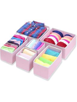 House of Quirk - Pink Foldable Closet Drawer Organizers (Set Of 6)