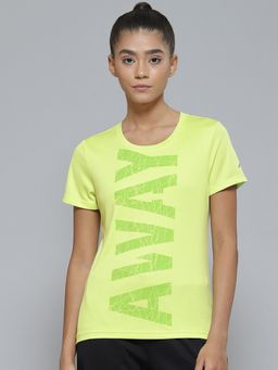 Alcis - Women Green Typography Printed Slim Fit T-shirt