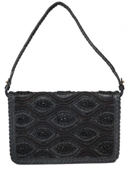 The Leather Garden - Black Hyacinth Black Clutch