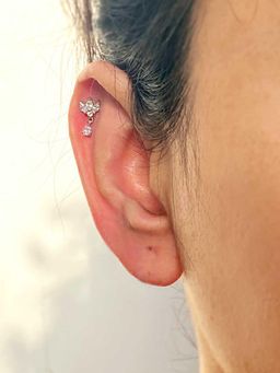 Boldiful - Pear Drop Helix Sterling Silver 5A Cubic Zirconia Earstuds