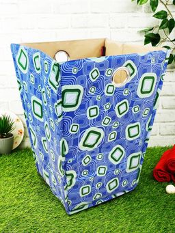 BIANCA - Waterproof Folding Laundry Basket 1pc Geometric Aqua Multi