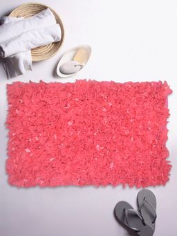 BIANCA - Soft Shaggy Anti Skid Bath Mat 1pc Solid Coral (M)