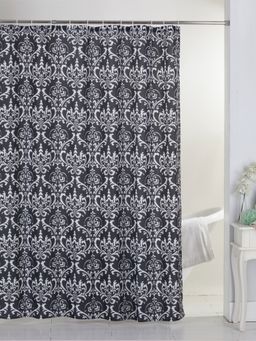 BIANCA - Waterproof Shower Curtain with Hooks 1pc Ethnic Black White