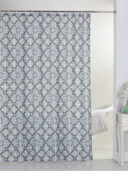 BIANCA - Waterproof Shower Curtain with Hooks 1pc Abstract Grey Multi