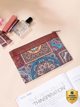 Zouk - Multi-Color Mandala Print Vegan Leather Utility Pouch