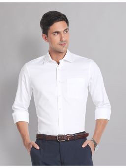 AD By Arvind - Regular Fit Solid Dobby Formal Shirt