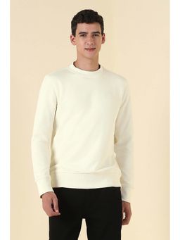 Allen Solly - Men Beige Crew Neck Full Sleeves Casual Sweatshirt