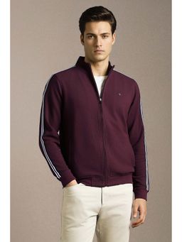 Louis Philippe - Men Casual Maroon Textured Jacket