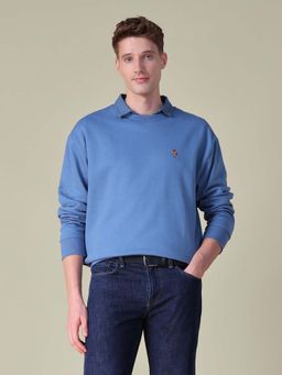 U.S. Polo Assn. Denim Co. - Mens Solid Relaxed Fit Blue Sweatshirt