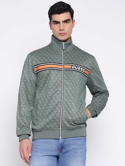 Guess - Korbin Full Zip Double Knit 4G Apo Sterling Green Hoodie