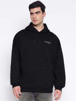Guess - Emis Organic Cotton Jet Black Solid Hoodie