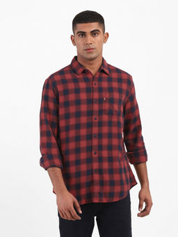 Levi's - Men Red Black Slim Fit Casual Shirt