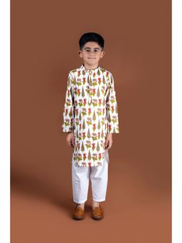 KALP - White Gulbhag Kurta (Set of 2)
