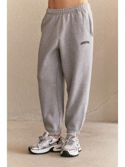 Bonkers Corner - Grey Melange Cuffed Women Joggers