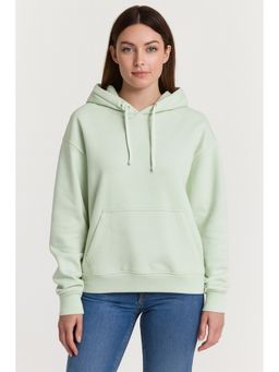 NOBARR - Green Women Solid Pullover Hoodie
