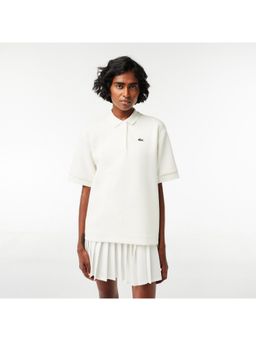 Lacoste - White Oversized Pique Polo T-Shirt
