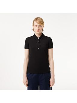 Lacoste - Black L.12.D Slim Fit Stretch Mini Pique Polo T-Shirt