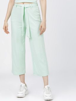 TOKYO TALKIES - Women Green Straight Fit Culottes with Belt