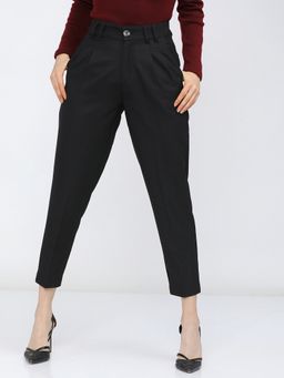 TOKYO TALKIES - Women Black Tapered Fit Pant