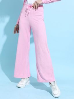 TOKYO TALKIES - Women Pink Straight Pant with Belt