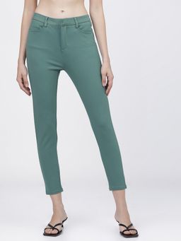 TOKYO TALKIES - Women Teal Slim Fit Regular Pant