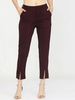 TOKYO TALKIES - Women Purple Plum Slim Fit Pant