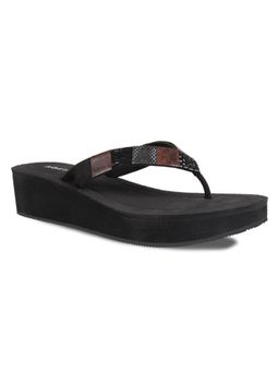 ROCIA - By Regal Women Solids Brown Thong Strap Wedge With Stone Work