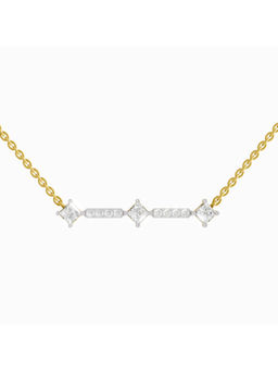 SPARQ - Lab Grown Diamond 0.2Ct 925 Sterling Silver Gold Plated Horizontal Bar Necklace