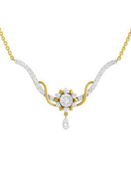 SPARQ - Lab Grown Diamond 1.06Ct 925 Sterling Silver Gold Plated Floral Teardrop Dangle Necklace