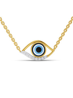 SPARQ - Lab Grown Diamond 0.12Ct 925 Sterling Silver Gold Plated Evil Eye Necklace
