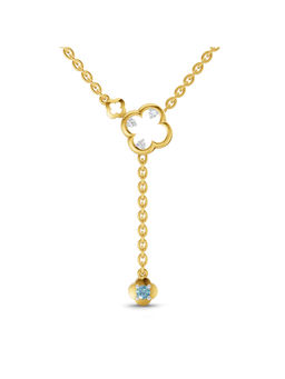 SPARQ - Lab Grown Diamond 0.11Ct 925 Sterling Silver Gold Plated Clover Lariat Necklace