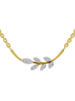 SPARQ - Lab Grown Diamond 0.14Ct 925 Sterling Silver Gold Plated Leaf Branch Necklace
