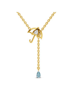 SPARQ - Lab Grown Diamond 0.07Ct 925 Sterling Silver Gold Plated Umbrella Lariat Necklace