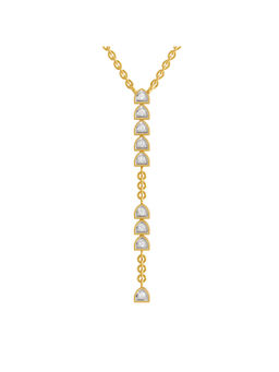 SPARQ - Lab Grown Diamond 0.11Ct 925 Sterling Silver Gold Plated Graduated Bar Lariat Necklace