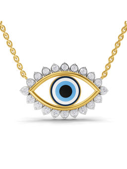 SPARQ - Lab Grown Diamond 0.88Ct 925 Sterling Silver Gold Plated Evil Eye Necklace
