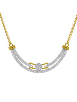 SPARQ - Lab Grown Diamond 1.36Ct 925 Sterling Silver Gold Plated Curved Double Row Necklace