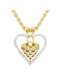 SPARQ - Lab Grown Diamond 0.22Ct 925 Sterling Silver Gold Plated Heart & Infinity Pendant