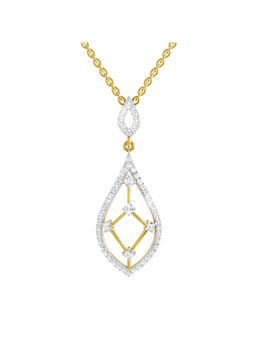 SPARQ - Lab Grown Diamond 0.69Ct 925 Sterling Silver Gold Plated Teardrop Geometric Pendant