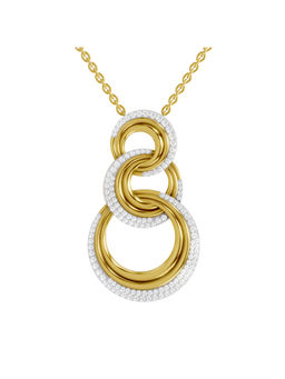 SPARQ - Lab Grown Diamond 0.76Ct 925 Sterling Silver Gold Plated Triple Interlocking Pendant