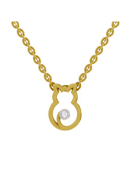 SPARQ - Lab Grown Diamond 0.02Ct 925 Sterling Silver Gold Plated Stylized Cat Outline Pendant