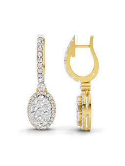 SPARQ - Lab Grown Diamond 0.85Ct 925 Sterling Silver Gold Plated Oval Cluster Earrings