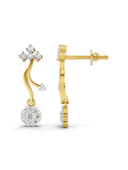 SPARQ - Lab Grown Diamond 0.38Ct 925 Sterling Silver Gold Plated Floral Vine Cluster Earrings