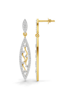 SPARQ - Lab Grown Diamond 0.12Ct 925 Sterling Silver Gold Plated Marquise Wave Drop Earrings