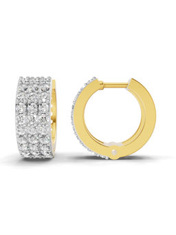 SPARQ - Lab Grown Diamond 0.72Ct 925 Sterling Silver Gold Plated Pave Half Hoop Earrings