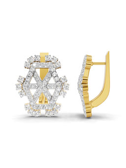 SPARQ - Lab Grown Diamond 0.72Ct 925 Sterling Silver Gold Plated Hexagonal Snowflake Earrings