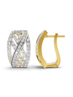 SPARQ - Lab Grown Diamond 0.62Ct 925 Sterling Silver Gold Plated Woven Half Hoop Earrings